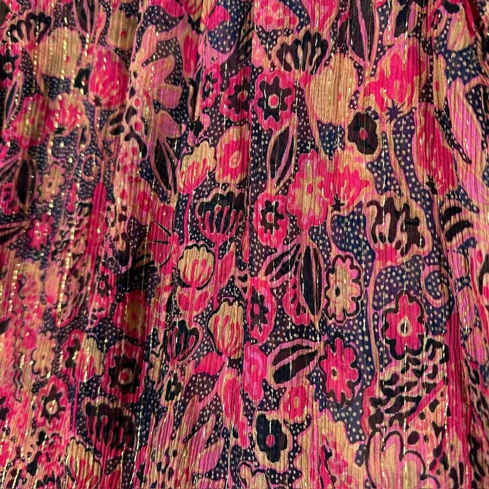 A.L.C. Women’s 4 Hayley Printed Top Silk Blend Chiffon Flutter Sleeve Blouse - Picture 10 of 14